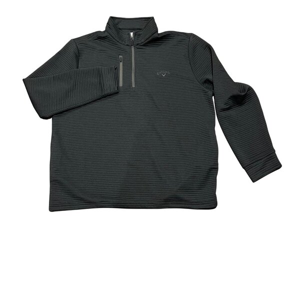 Callaway Ribbed Gray 1/4 Zip Pullover Sweatshirt XL Dri-Fit Men's Polyester Blen - Picture 1 of 5
